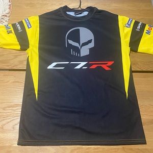 Men’s Official Corvette Racing Graphic T Shirt Size Large Black/ Yellow